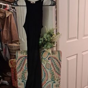 silence + noise Black Ribbed Sleeveless Maxi Dress